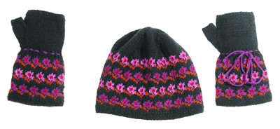 Bavarian Flower Beanie & Fingerless Gloves kit