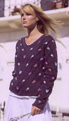 Diagonal Flowers Sweater