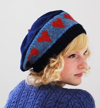 Hearts Beret on Navy