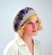 Violets Beret on Oat