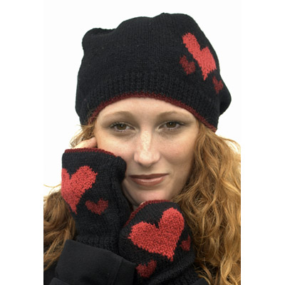 Hearts Beanie & Mitts