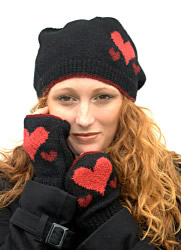 Heart Beanie & Mitts