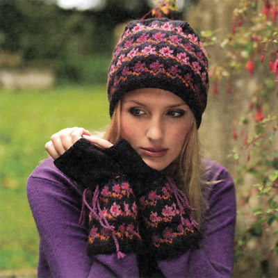 Bavarian Flower Beanie & Fingerless Gloves Bavarian Flower Beanie & Fingerless Gloves