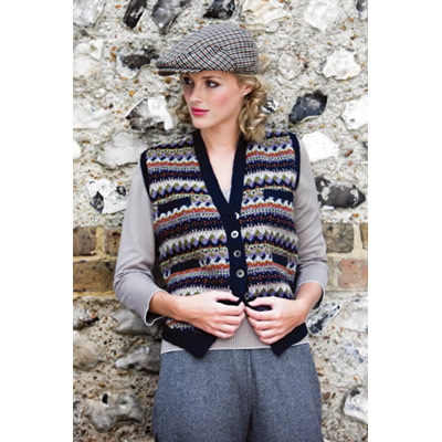 Spot Tuxedo Waistcoat in Navy