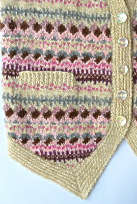 Spot Tuxedo Waistcoat in Oatmeal detail